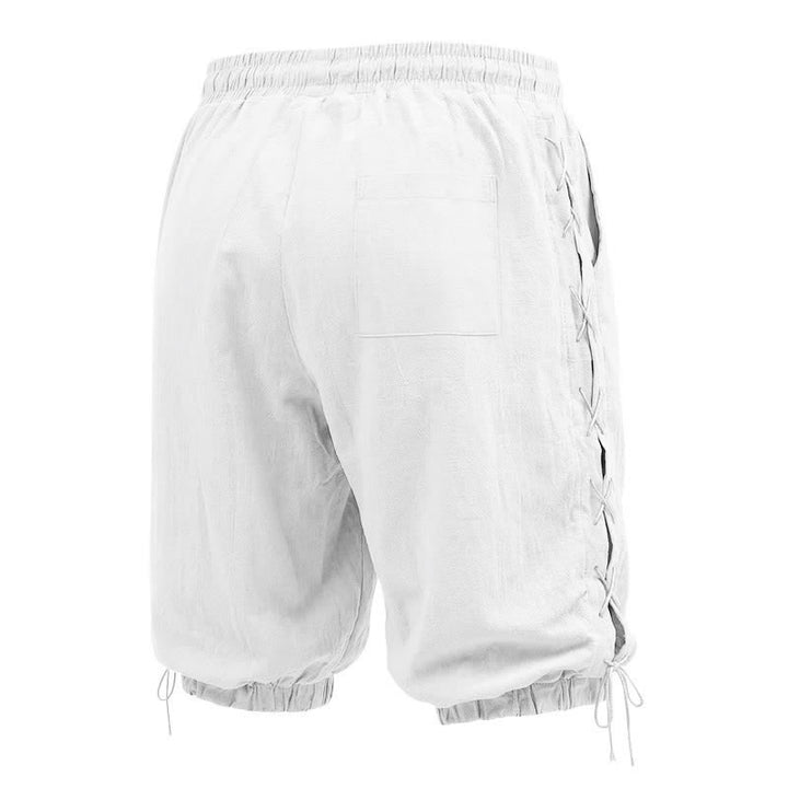 Pantaloncini Bermuda da uomo a gamba dritta con coulisse e spacchi laterali, modello Buddha Stones Summer Casual, con tasche. - image 52
