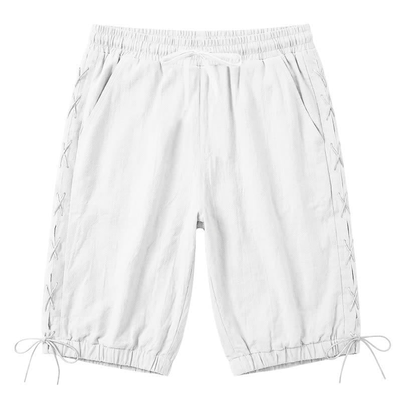 Pantaloncini Bermuda da uomo a gamba dritta con coulisse e spacchi laterali, modello Buddha Stones Summer Casual, con tasche. - Bianco - US/UK/AU44，EU54 (3XL) - image 50