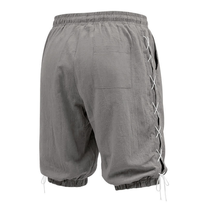 Pantaloncini Bermuda da uomo a gamba dritta con coulisse e spacchi laterali, modello Buddha Stones Summer Casual, con tasche. - image 37