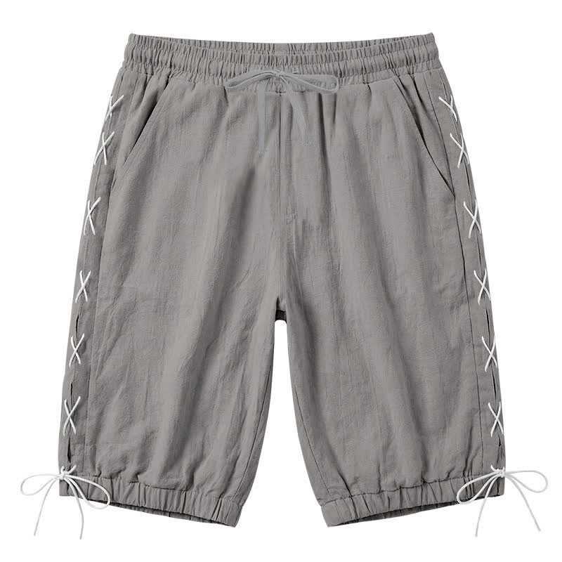 Pantaloncini Bermuda da uomo a gamba dritta con coulisse e spacchi laterali, modello Buddha Stones Summer Casual, con tasche. - Grigio - US/UK/AU44，EU54 (3XL) - image 35