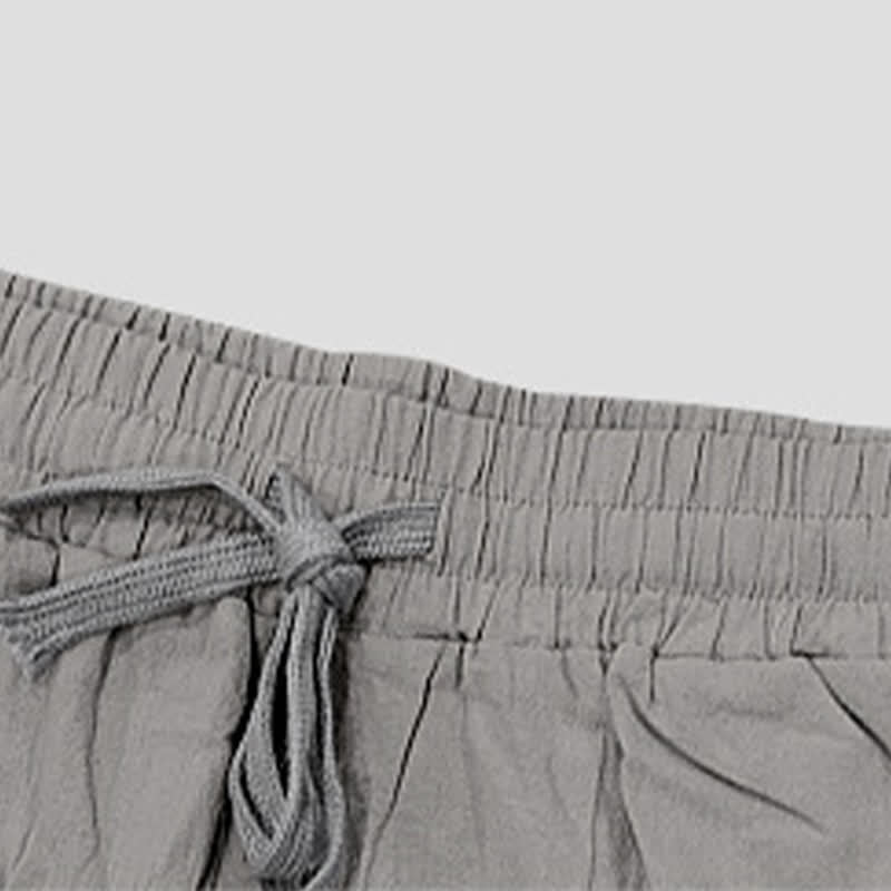 Pantaloncini Bermuda da uomo a gamba dritta con coulisse e spacchi laterali, modello Buddha Stones Summer Casual, con tasche. - image 39