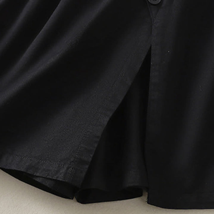 Buddha Stones Pantaloncini da donna estivi casual con bottoni decorativi, tinta unita e tasche. - image 21