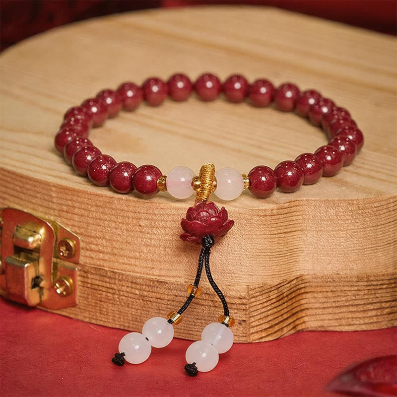Buddha Stones Bracciale dell'Illuminazione al Loto in Cinnabro - image 1