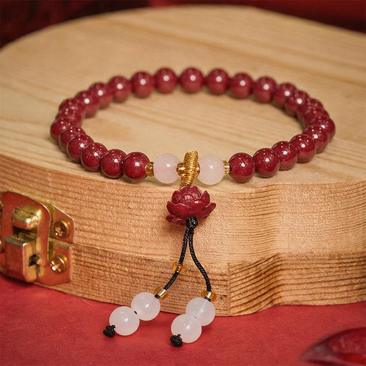 Buddha Stones Bracciale dell'Illuminazione al Loto in Cinnabro - image 1