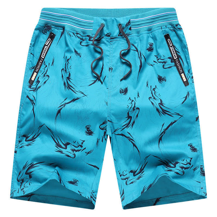 Buddha Stones Pantaloncini da uomo estivi in ​​cotone con coulisse e stampa astratta, con tasche. - image 27