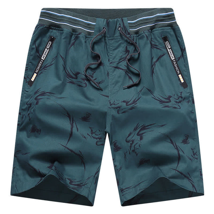 Buddha Stones Pantaloncini da uomo estivi in ​​cotone con coulisse e stampa astratta, con tasche. - image 17