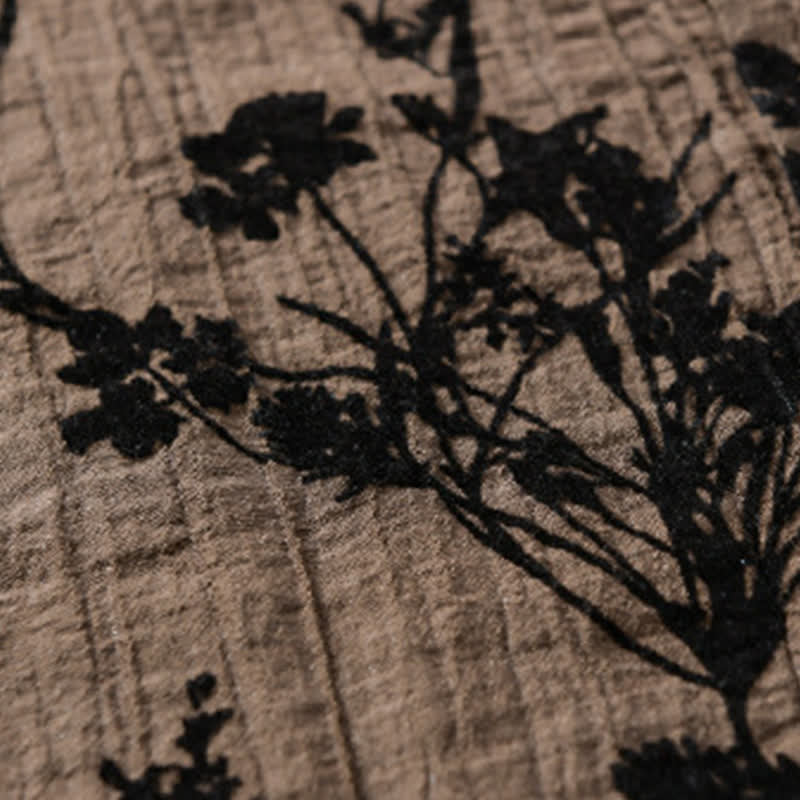 Buddha Stones Camicia da uomo estiva casual a maniche corte con stampa floreale e taschino decorativo. - image 15