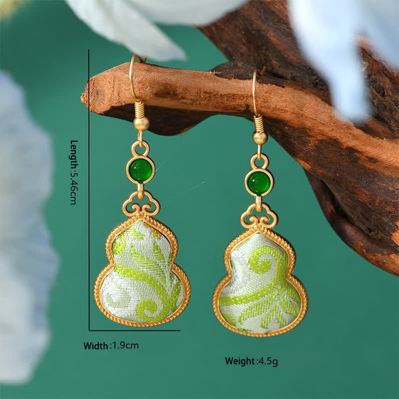 Buddha Stones Orecchini pendenti Song Brocade Colorful Tone Floral Prosperity. - Zucca - Canzone Brocade (Prosperità♥Armonia) - image 0