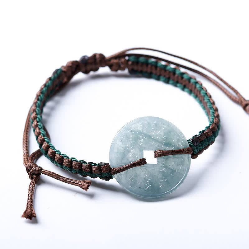 Buddha Stones Bracciale regolabile in giada con fibbia Peace e lavorazione a mano, simbolo di tranquillità. - image 9
