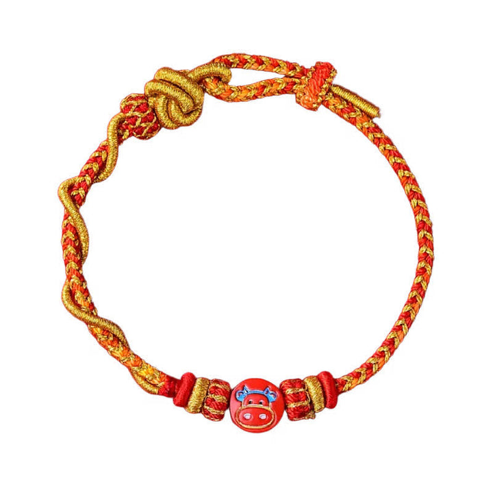 Buddha Stones Braccialetto in cordino rosso intrecciato a mano con simbolo zodiacale cinese e cinabro. - image 19