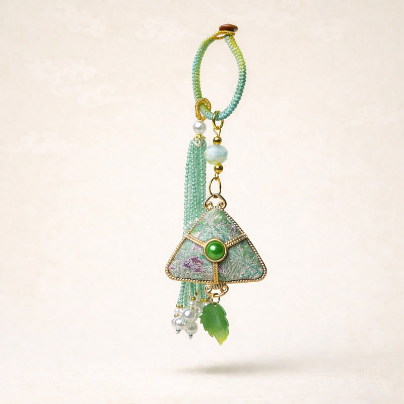 Buddha Stones Portachiavi Song Brocade Zongzi Leaf Balance - image 0