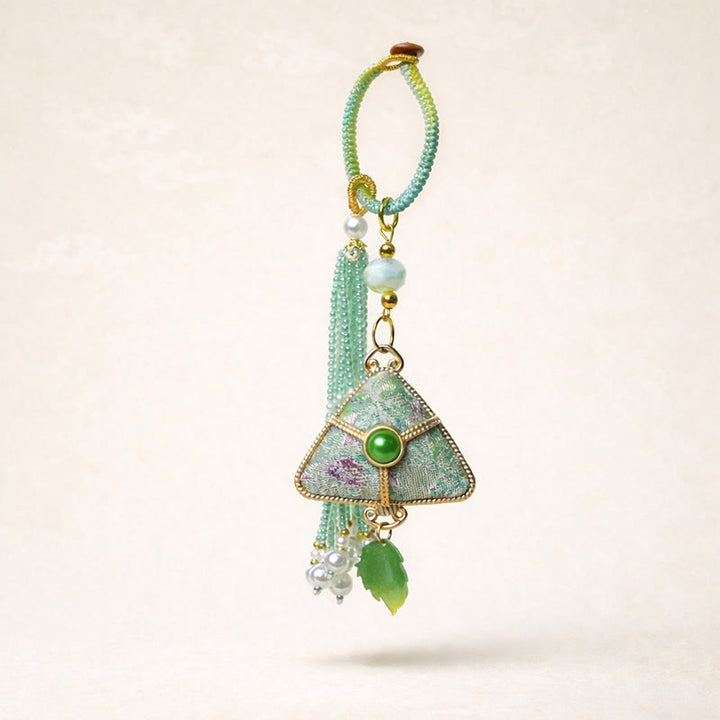Buddha Stones Portachiavi Song Brocade Zongzi Leaf Balance - image 0