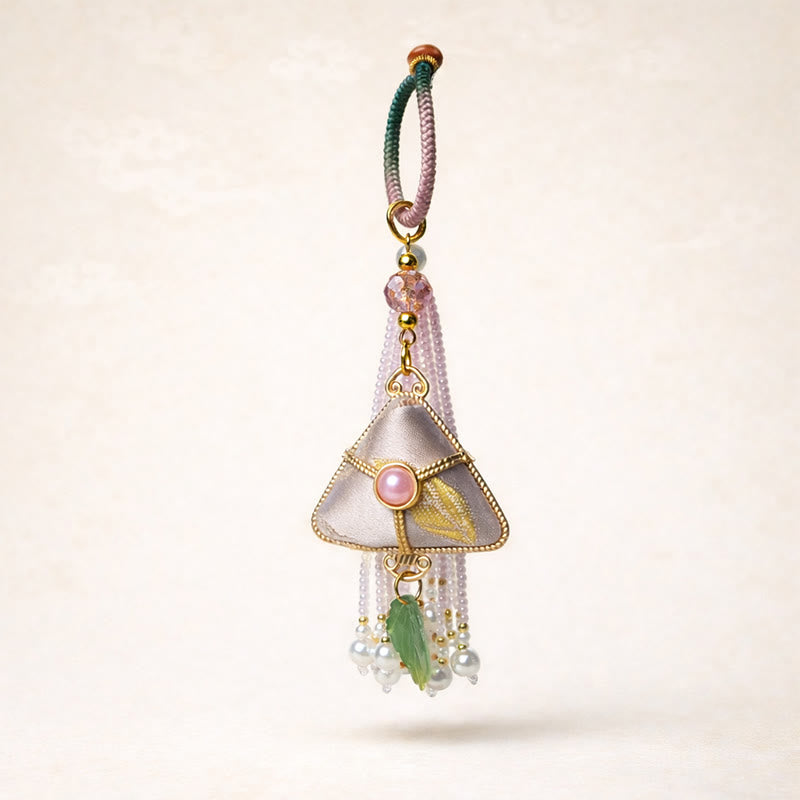 Buddha Stones Portachiavi Song Brocade Zongzi Leaf Balance - image 5