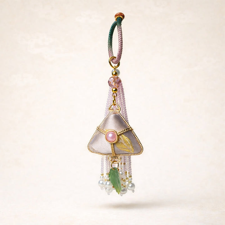 Buddha Stones Portachiavi Song Brocade Zongzi Leaf Balance - image 5