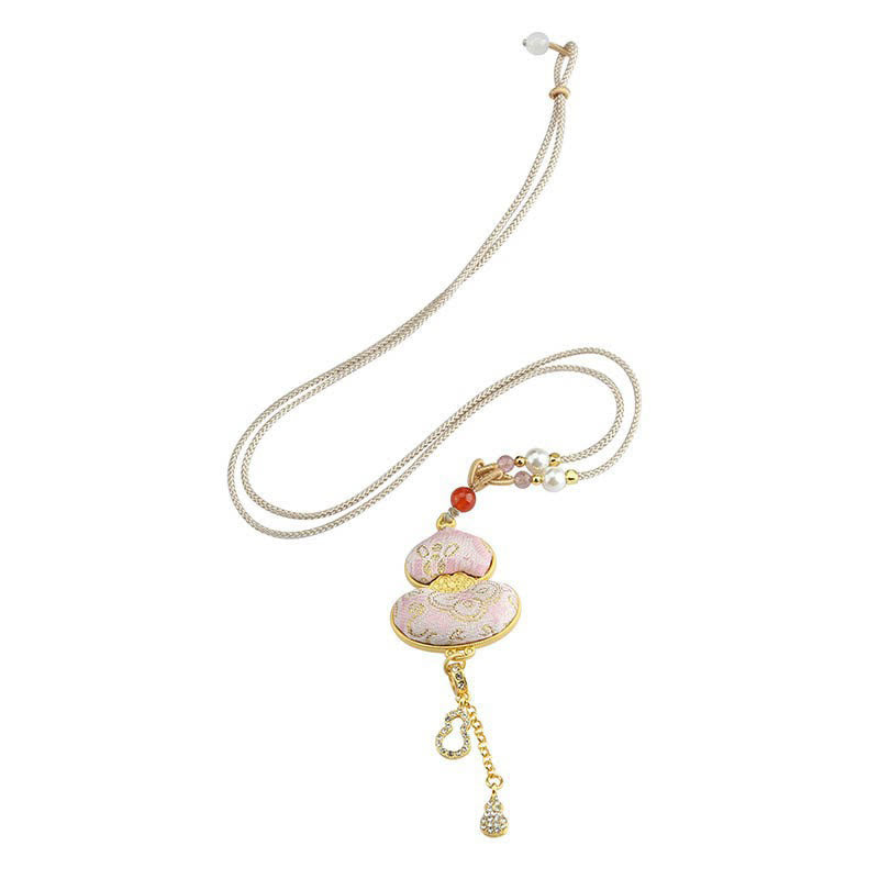 Buddha Stones Collana elegante con zucca in broccato Song - image 3
