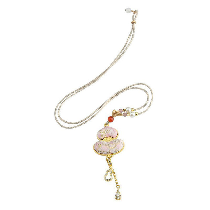 Buddha Stones Collana elegante con zucca in broccato Song - image 3