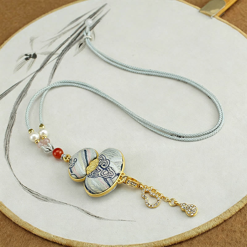Buddha Stones Collana elegante con zucca in broccato Song - image 6