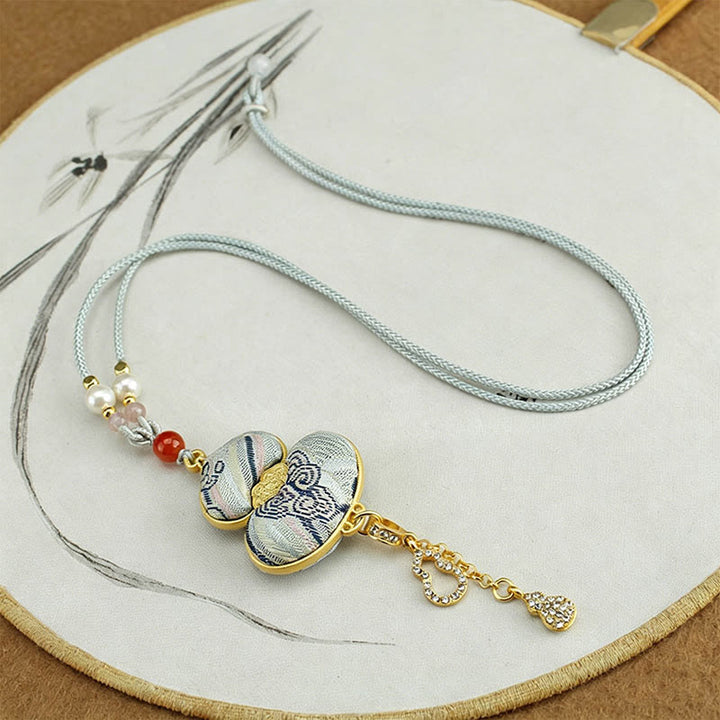 Buddha Stones Collana elegante con zucca in broccato Song - image 6