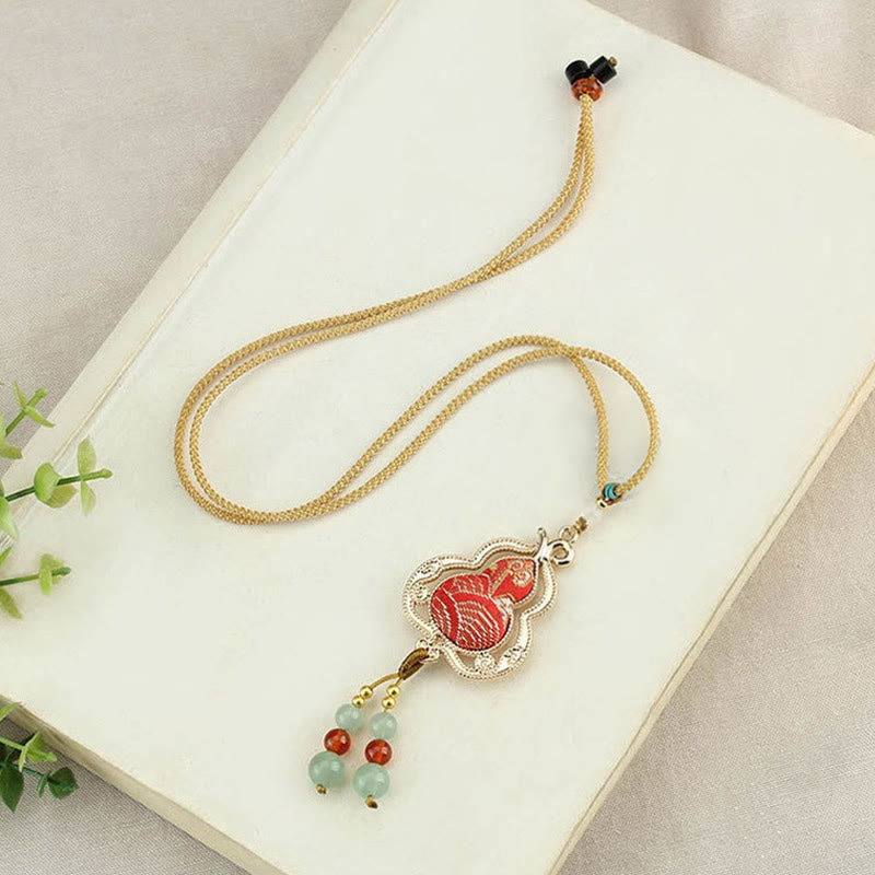 Buddha Stones Collana con zucca in broccato Song per la salute - image 1