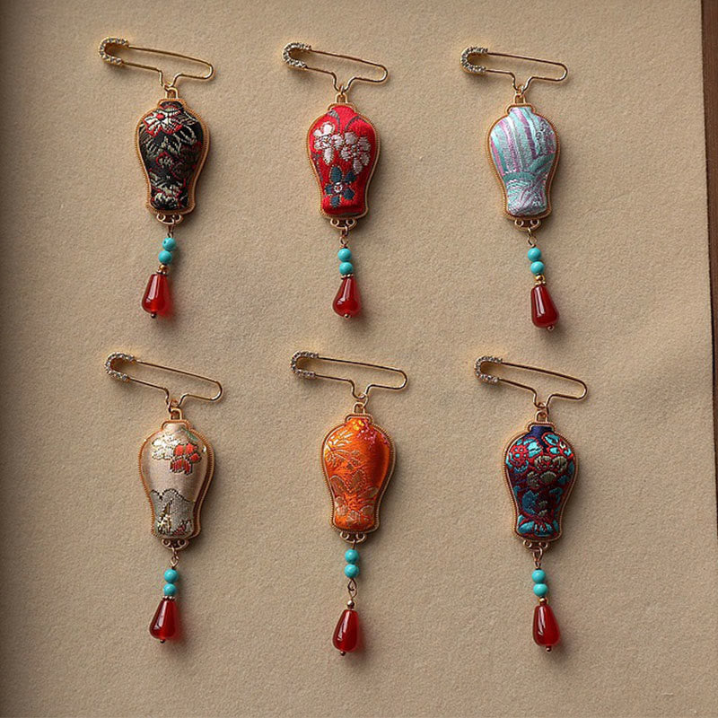 Buddha Stones Vaso in broccato Song, design elegante, spilla - image 10