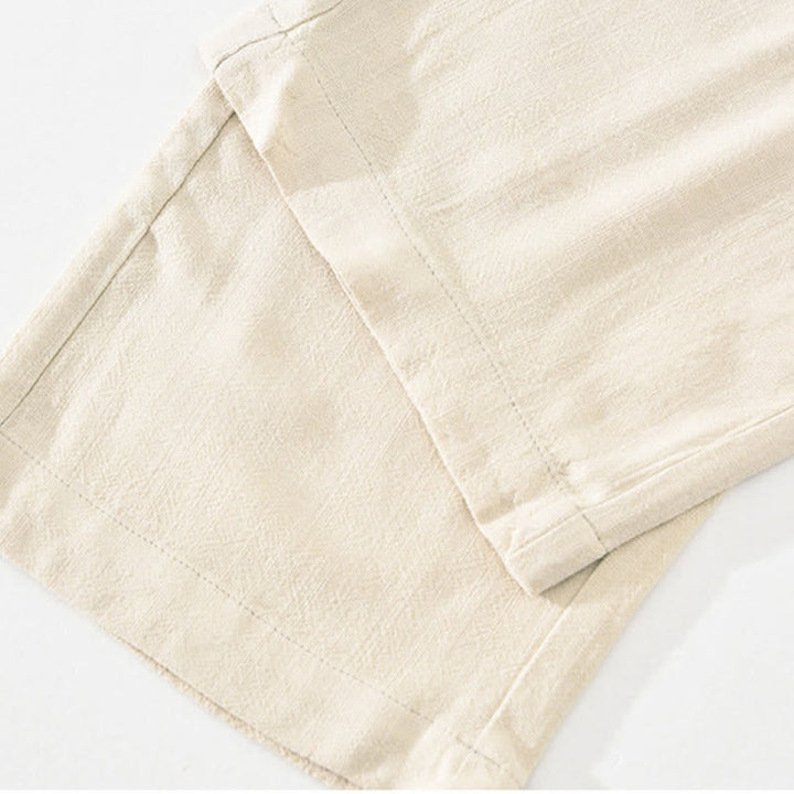 Buddha Stones Pantaloni lunghi estivi casual vintage con coulisse, modello affusolato da uomo con tasche. - image 10