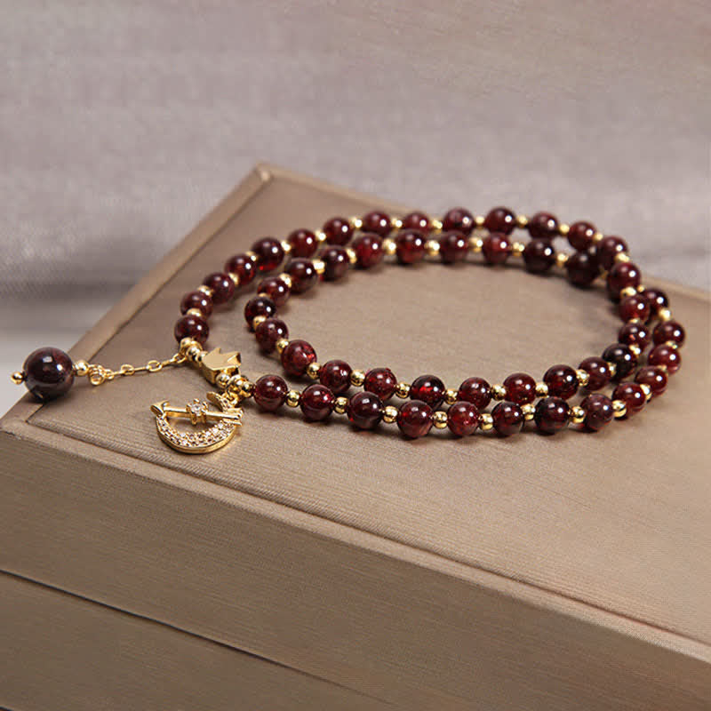Buddha Stones Bracciale a doppio giro con perline "Purificazione Luna e Corona" - image 9