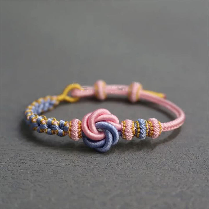 Buddha Stones Braccialetto portafortuna con corda intrecciata a mandala - Rosa - Nessun accessorio - image 32