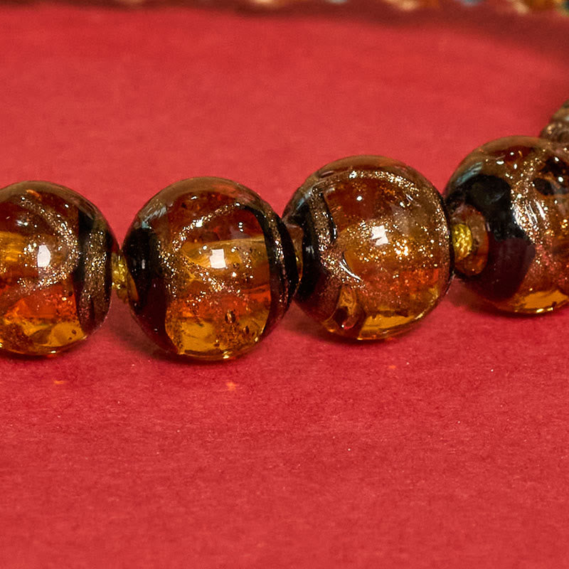 Buddha Stones Braccialetto con perline di vetro Liuli tibetano, cinque direzioni, divinità della ricchezza e occhio di Buddha, simbolo di benedizione. - image 18