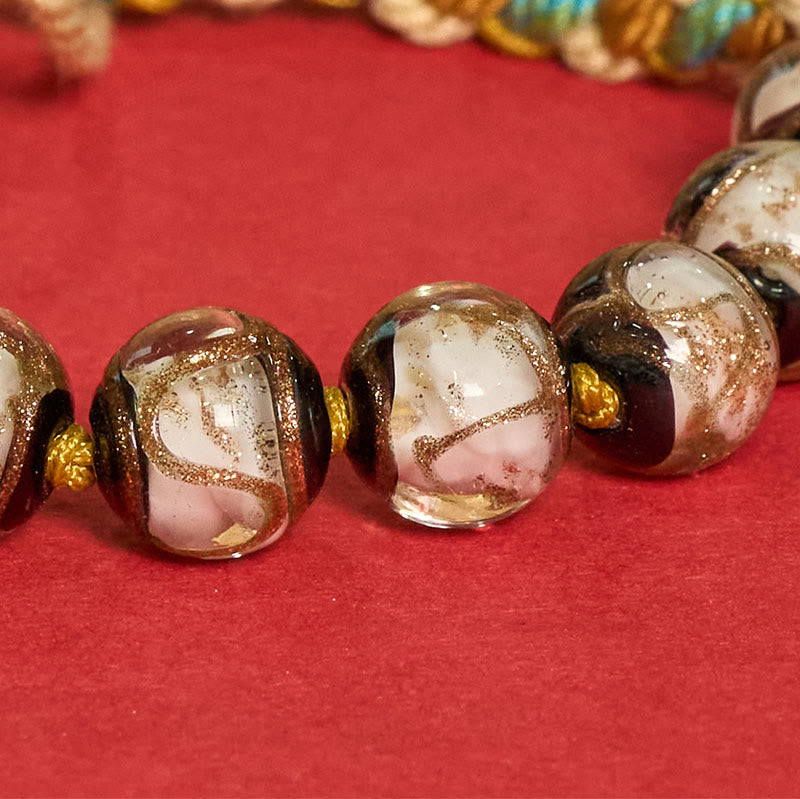 Buddha Stones Braccialetto con perline di vetro Liuli tibetano, cinque direzioni, divinità della ricchezza e occhio di Buddha, simbolo di benedizione. - image 24