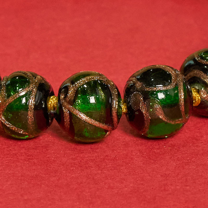 Buddha Stones Braccialetto con perline di vetro Liuli tibetano, cinque direzioni, divinità della ricchezza e occhio di Buddha, simbolo di benedizione. - image 30