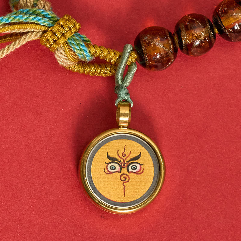 Buddha Stones Braccialetto con perline di vetro Liuli tibetano, cinque direzioni, divinità della ricchezza e occhio di Buddha, simbolo di benedizione. - image 17