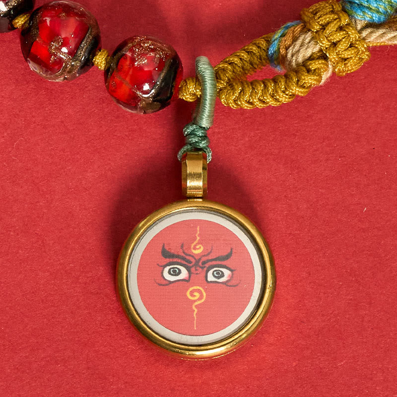 Buddha Stones Braccialetto con perline di vetro Liuli tibetano, cinque direzioni, divinità della ricchezza e occhio di Buddha, simbolo di benedizione. - image 11