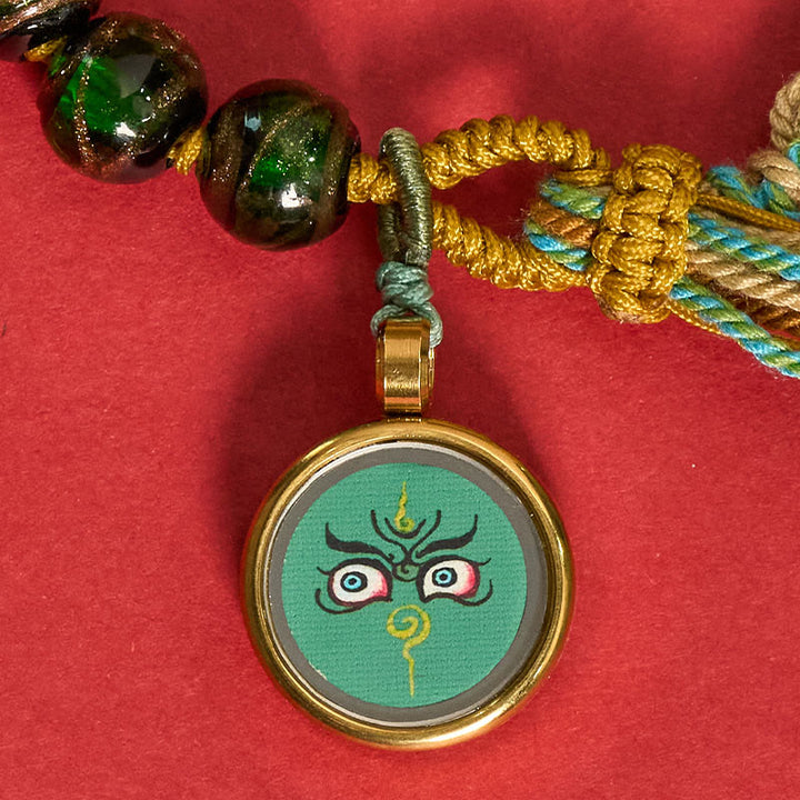Buddha Stones Braccialetto con perline di vetro Liuli tibetano, cinque direzioni, divinità della ricchezza e occhio di Buddha, simbolo di benedizione. - image 29