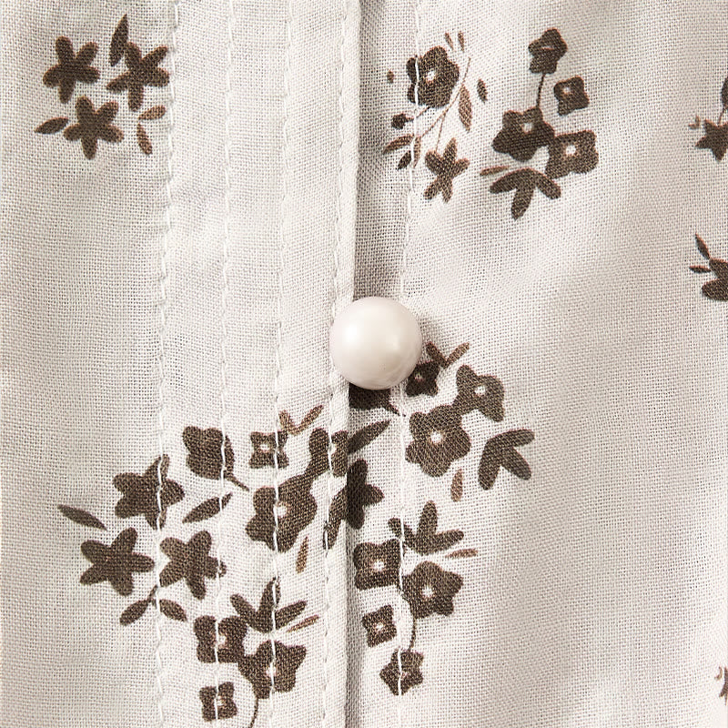 Buddha Stones Camicia da donna casual a maniche a tre quarti con stampa floreale e bottoni. - image 19