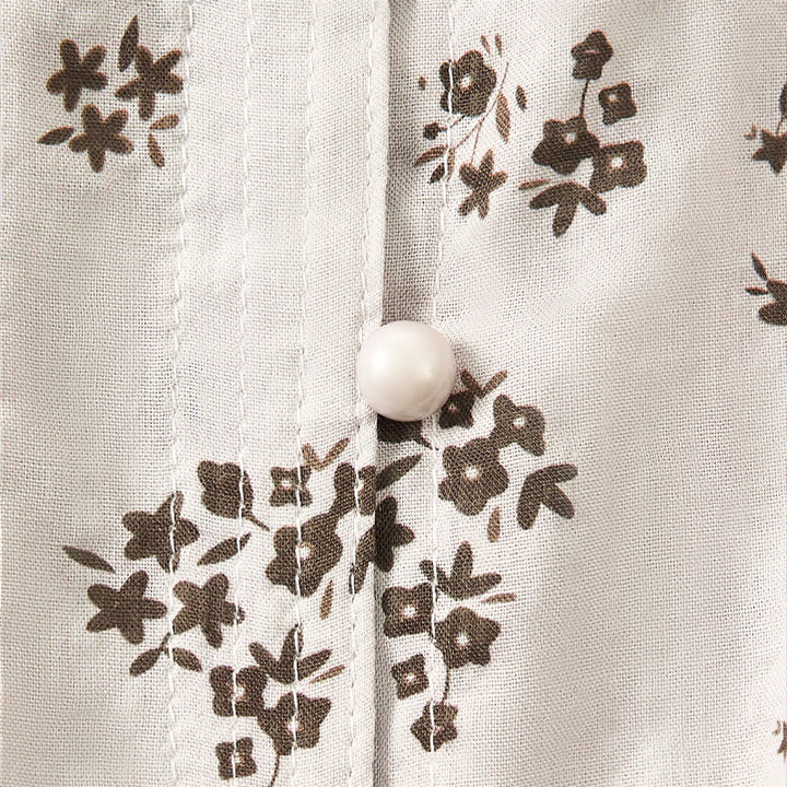 Buddha Stones Camicia da donna casual a maniche a tre quarti con stampa floreale e bottoni. - image 19