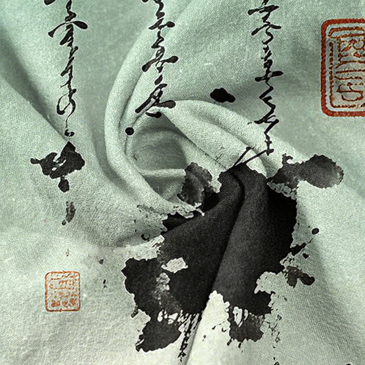 Buddha Stones Pantaloni da uomo affusolati con tasche, stampa a bambù, in cotone. - image 3