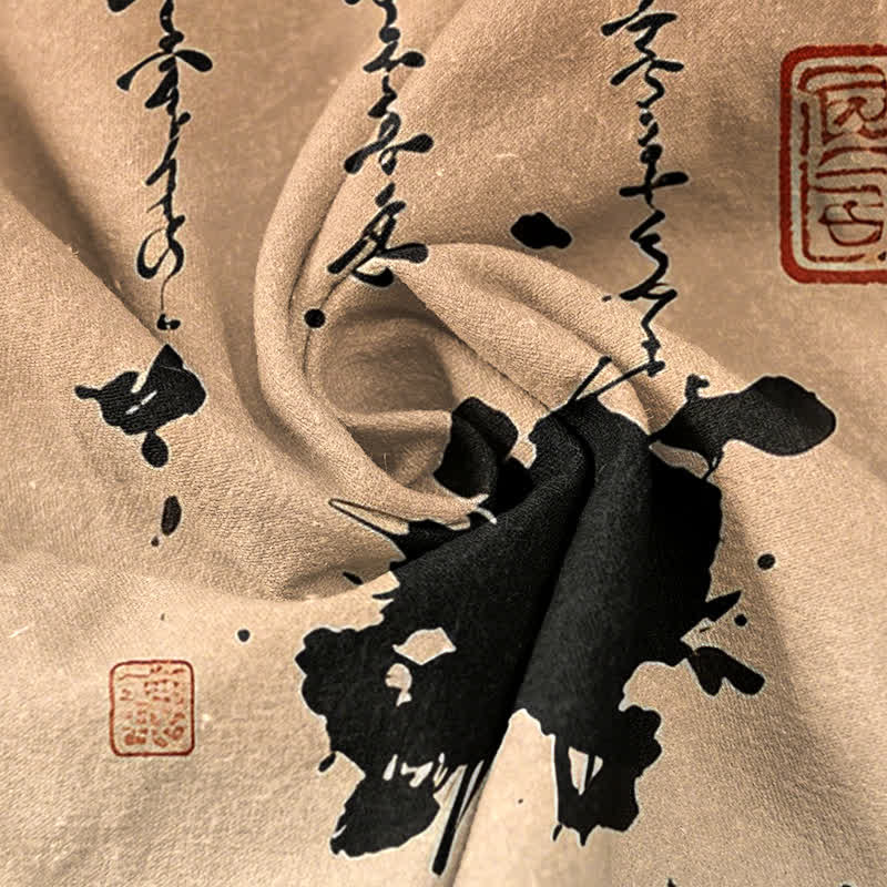 Buddha Stones Pantaloni da uomo affusolati con tasche, stampa a bambù, in cotone. - image 11