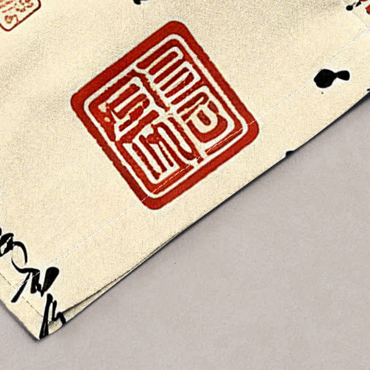 Buddha Stones Pantaloni da uomo affusolati con tasche, stampa a bambù, in cotone. - image 10