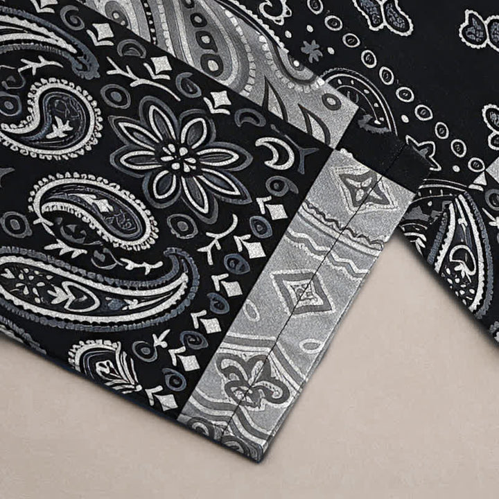 Buddha Stones Pantaloni da uomo affusolati in cotone con varie fantasie paisley e tasche. - image 3