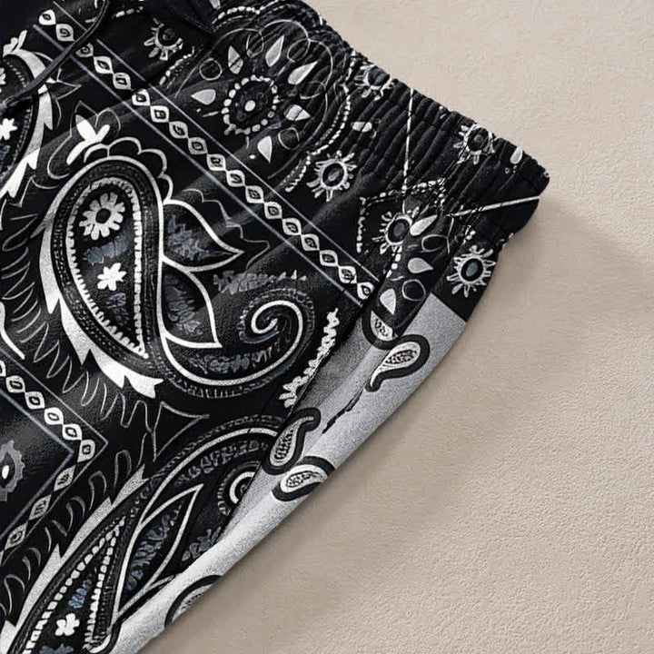 Buddha Stones Pantaloni da uomo affusolati in cotone con varie fantasie paisley e tasche. - image 2