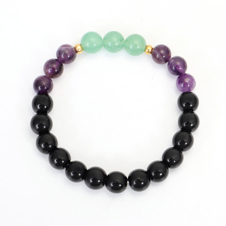 Buddha Stones 108 Mala Beads Ametista Verde Avventurina Loto Bracciale Meditazione - Braccialetto - image 8