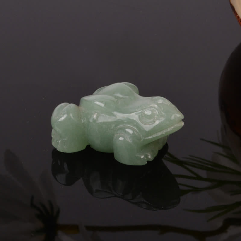 Buddha Stones Avventurina verde naturale, quarzo trasparente, rana di cristallo, decorazione per la ricchezza e la pietra - Avventurina verde (Fortuna ♥ Positività) - image 0
