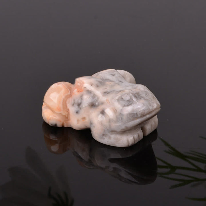 Buddha Stones Avventurina verde naturale, quarzo trasparente, rana di cristallo, decorazione per la ricchezza e la pietra - Agata striata marrone (radicamento ♥ protezione) - image 28