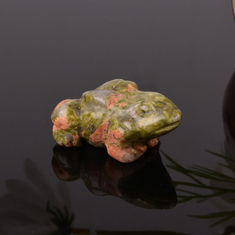 Buddha Stones Avventurina verde naturale, quarzo trasparente, rana di cristallo, decorazione per la ricchezza e la pietra - Unakite(Equilibrio ♥ Messa a terra) - image 10