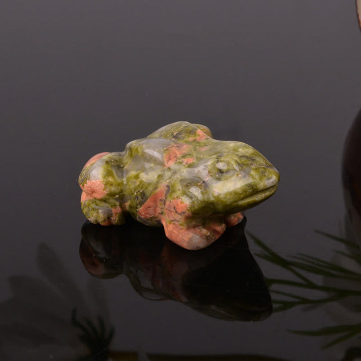 Buddha Stones Avventurina verde naturale, quarzo trasparente, rana di cristallo, decorazione per la ricchezza e la pietra - Unakite(Equilibrio ♥ Messa a terra) - image 10