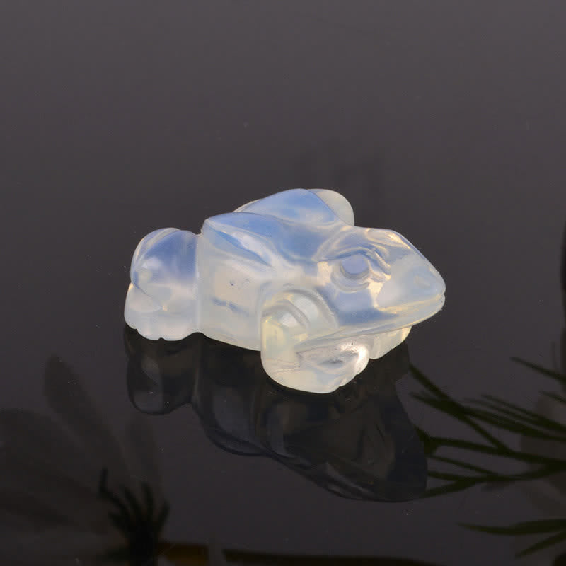 Buddha Stones Avventurina verde naturale, quarzo trasparente, rana di cristallo, decorazione per la ricchezza e la pietra - Opal (Amore ♥ Successo) - image 18