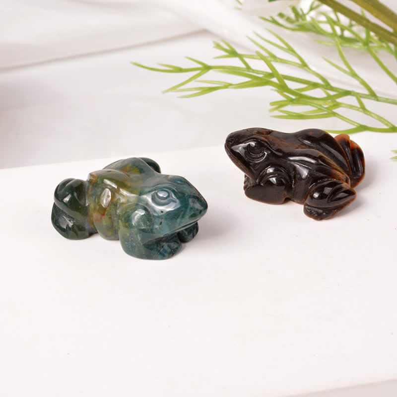 Buddha Stones Avventurina verde naturale, quarzo trasparente, rana di cristallo, decorazione per la ricchezza e la pietra - image 30