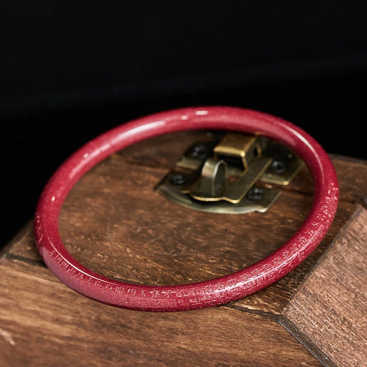 Buddha Stones Bracciale rigido Cinnabar Plain Heart Sutra Calm Sutra - image 10