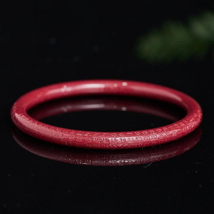 Buddha Stones Bracciale rigido Cinnabar Plain Heart Sutra Calm Sutra - image 8