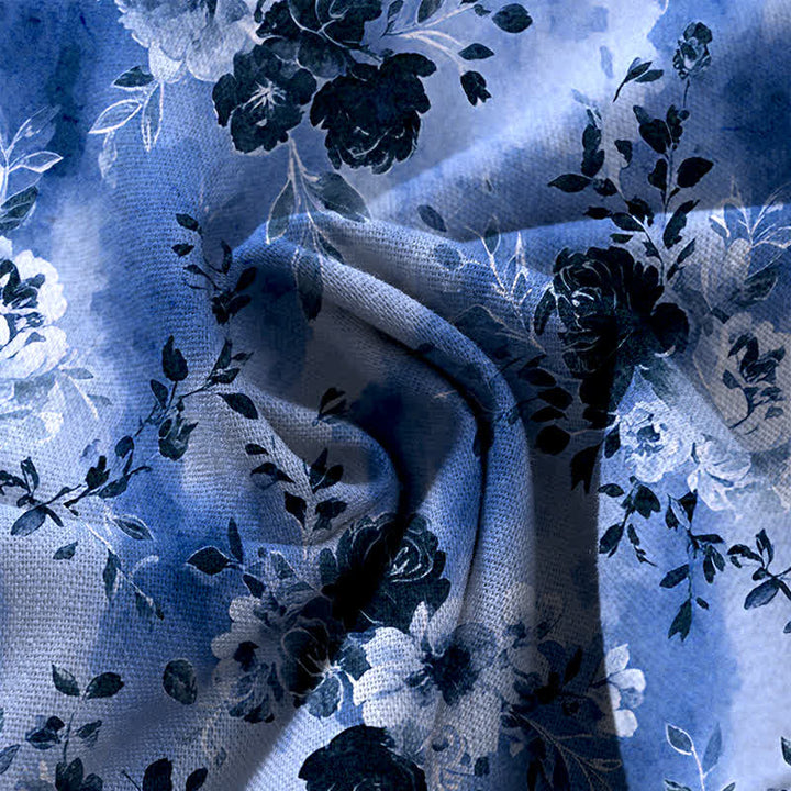 Buddha Stones Pantaloni da donna in cotone e lino con fantasia floreale, vita elasticizzata e gamba larga, con tasche. - image 3